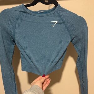 Gymshark Women's Blue Long Sleeve Compression Shirt